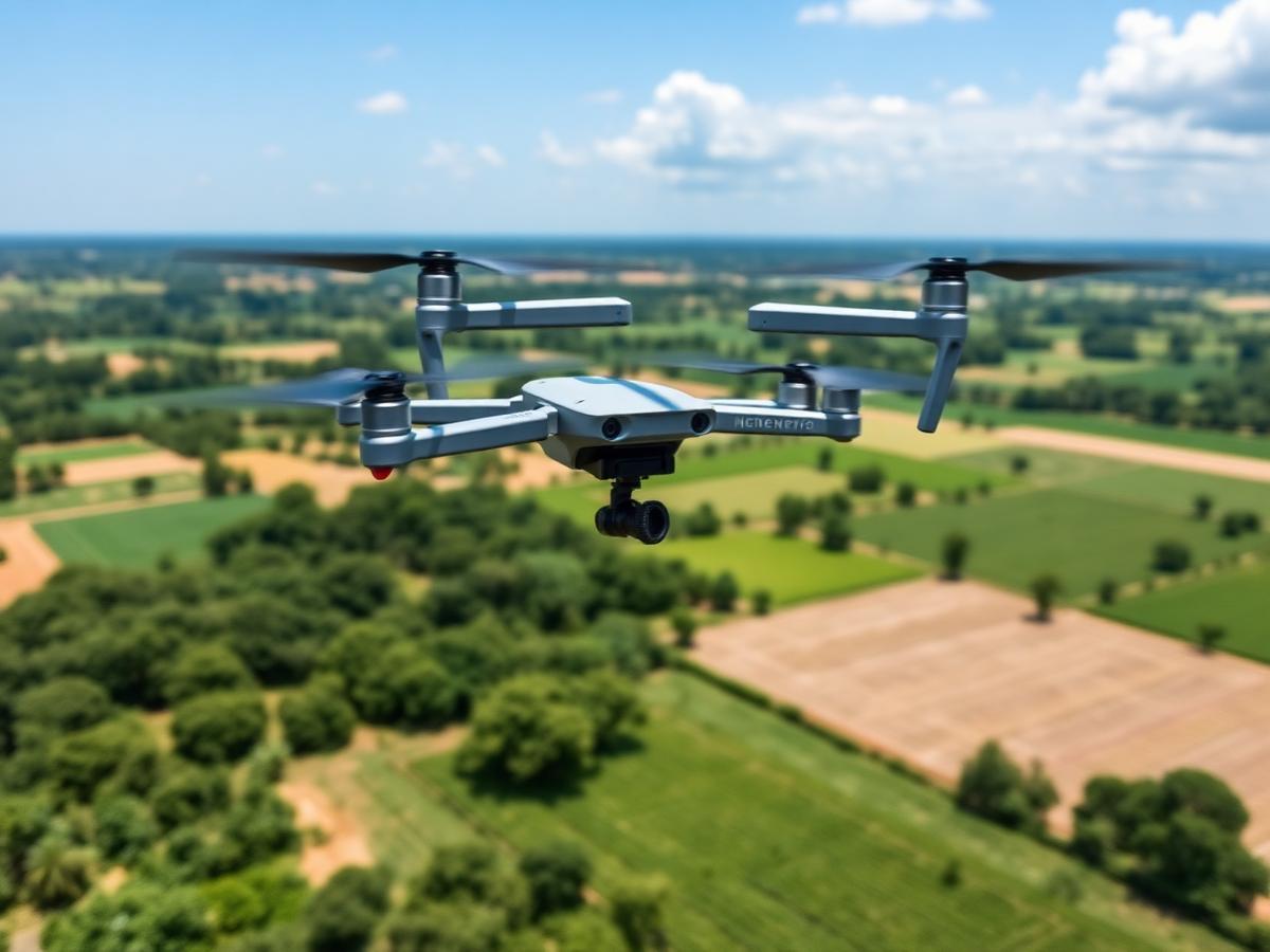 Drone profissional em voo
